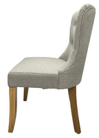 Beige Fabric Dining Chair with Oak Legs