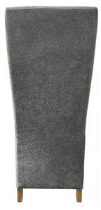 Grey Fabric Upholstered Dining Chair with Oak Legs