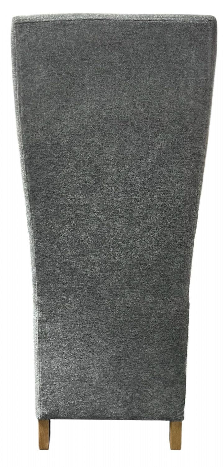 Grey Fabric Upholstered Dining Chair with Oak Legs