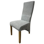 Grey Fabric Upholstered Dining Chair with Oak Legs