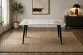 Grey Marble Effect Ceramic 1.5m/1.2m Dining Table with Black Legs