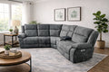 Charcoal Fabric Modular Electric Recliner Corner Sofa with USB Console