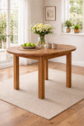 Oak Round Extending Dining Table 110 to 150 cm