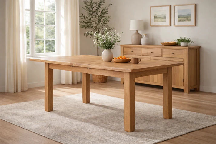 Oak Rectangular Extending Dining Table 140 to 180cm