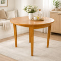 Oak Natural Finish Half Moon Extending Dining Table