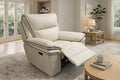 Ivory Leather Fabric Upholstery Sofa Recliner Armchair