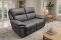 Grey Leather Fabric Upholstery 2 Seater Recliner Sofa