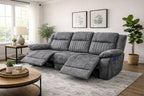 Charcoal Fabric 3 Seater Electric Recliner Sofa