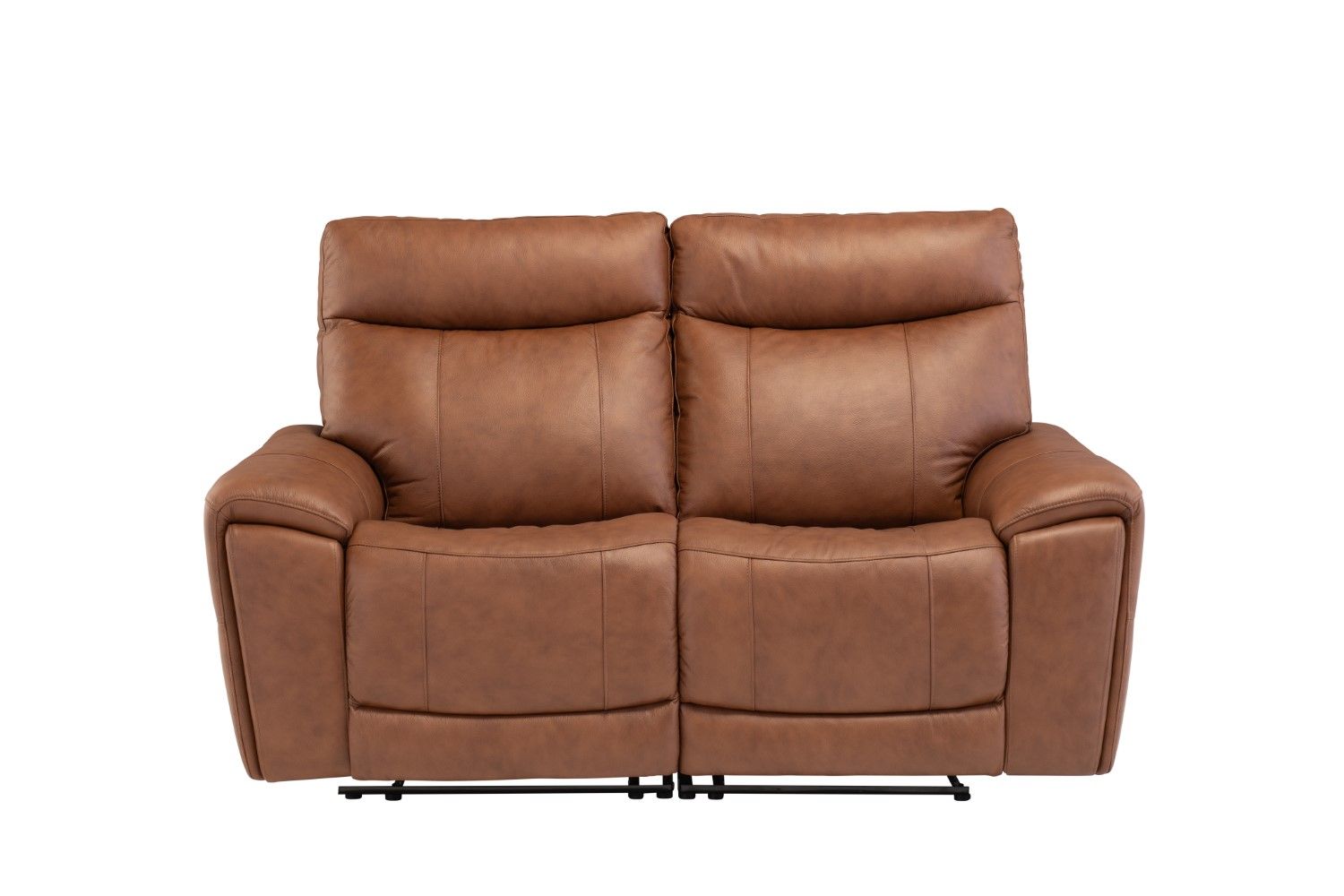 Vintage Tan Leather 2 Seater Electric Recliner Sofa