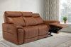 Vintage Tan Leather 3 Seater Electric Recliner Sofa