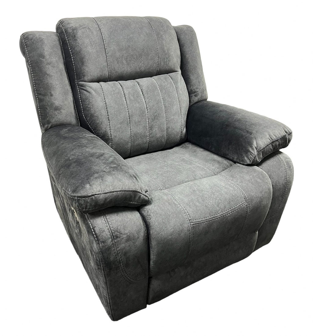 Charcoal Fabric Electric Recliner Chair with USB Charging