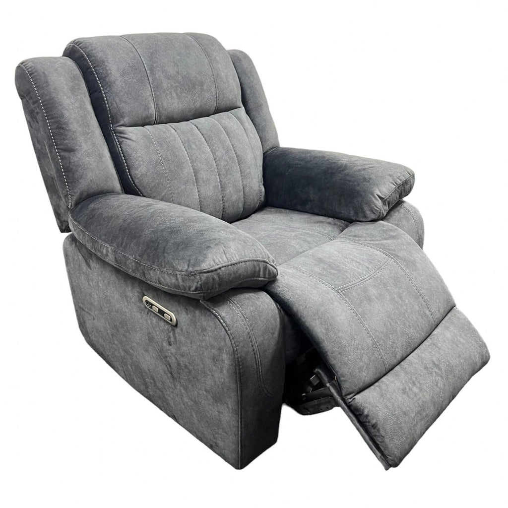 Charcoal Fabric Electric Recliner Chair with USB Charging