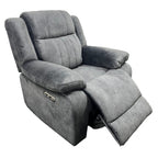 Charcoal Fabric Electric Recliner Chair with USB Charging