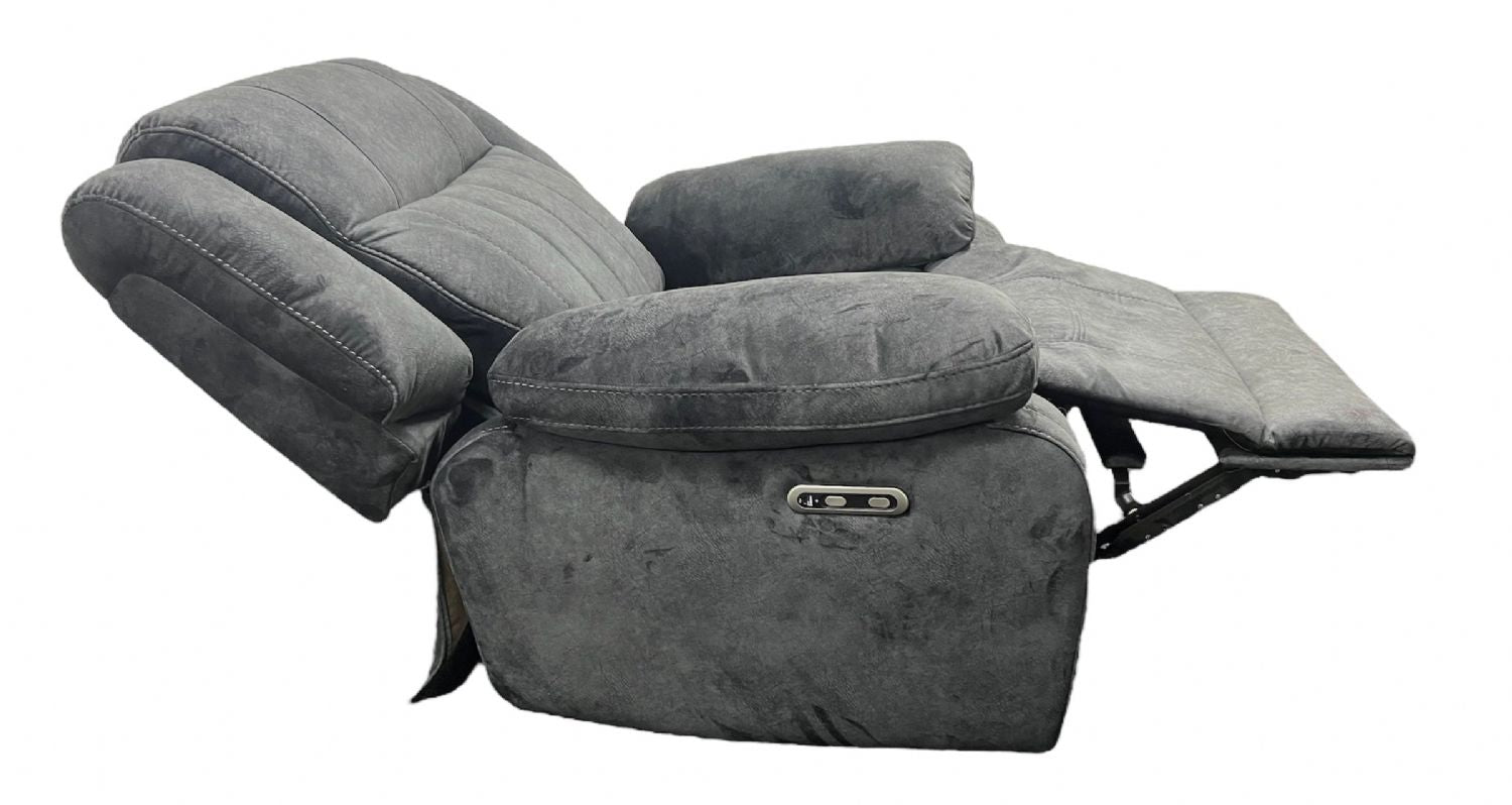 Charcoal Fabric Electric Recliner Chair with USB Charging
