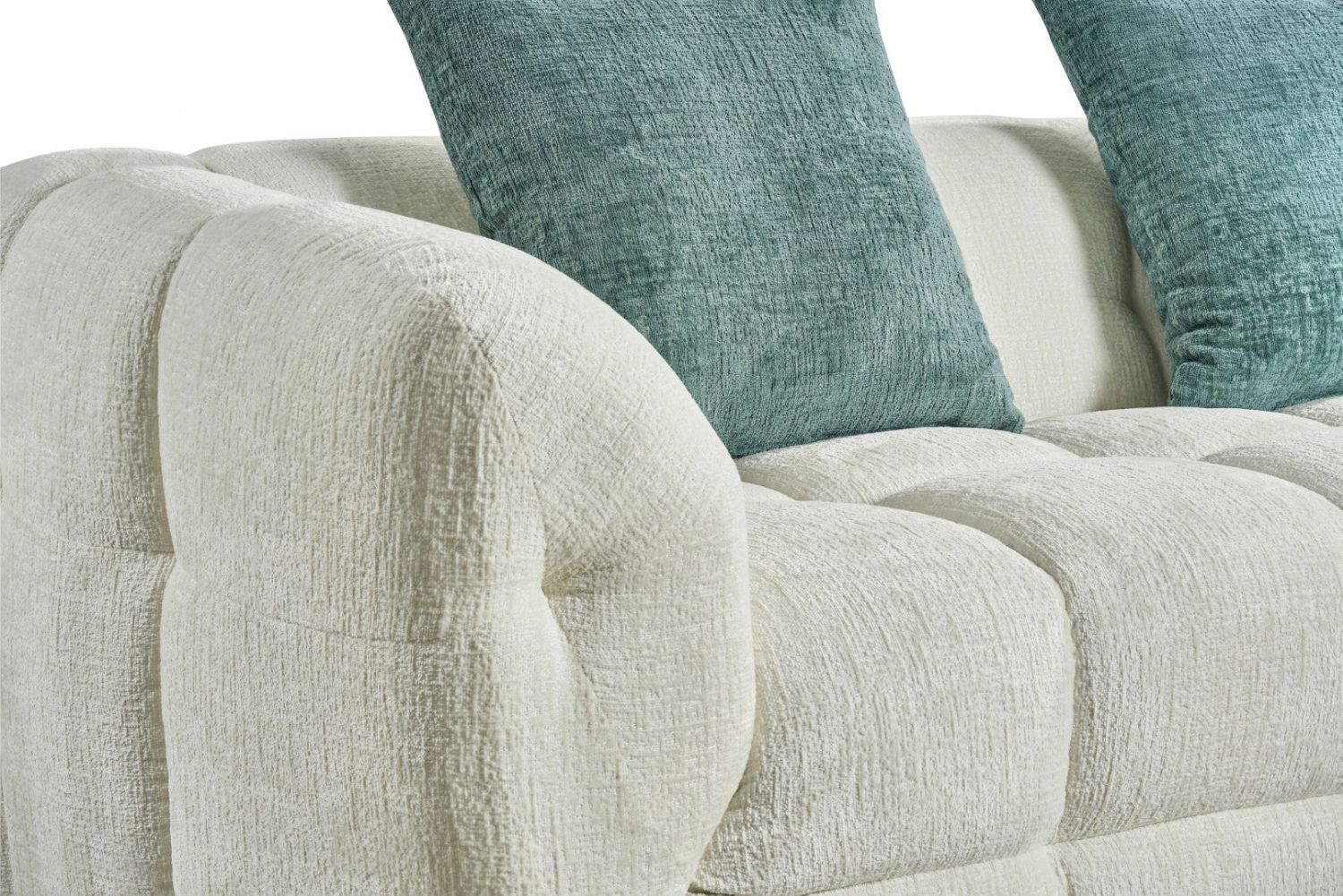 Beige Fabric Right Hand Facing L Shape Corner Sofa - Home Furniture Interiors