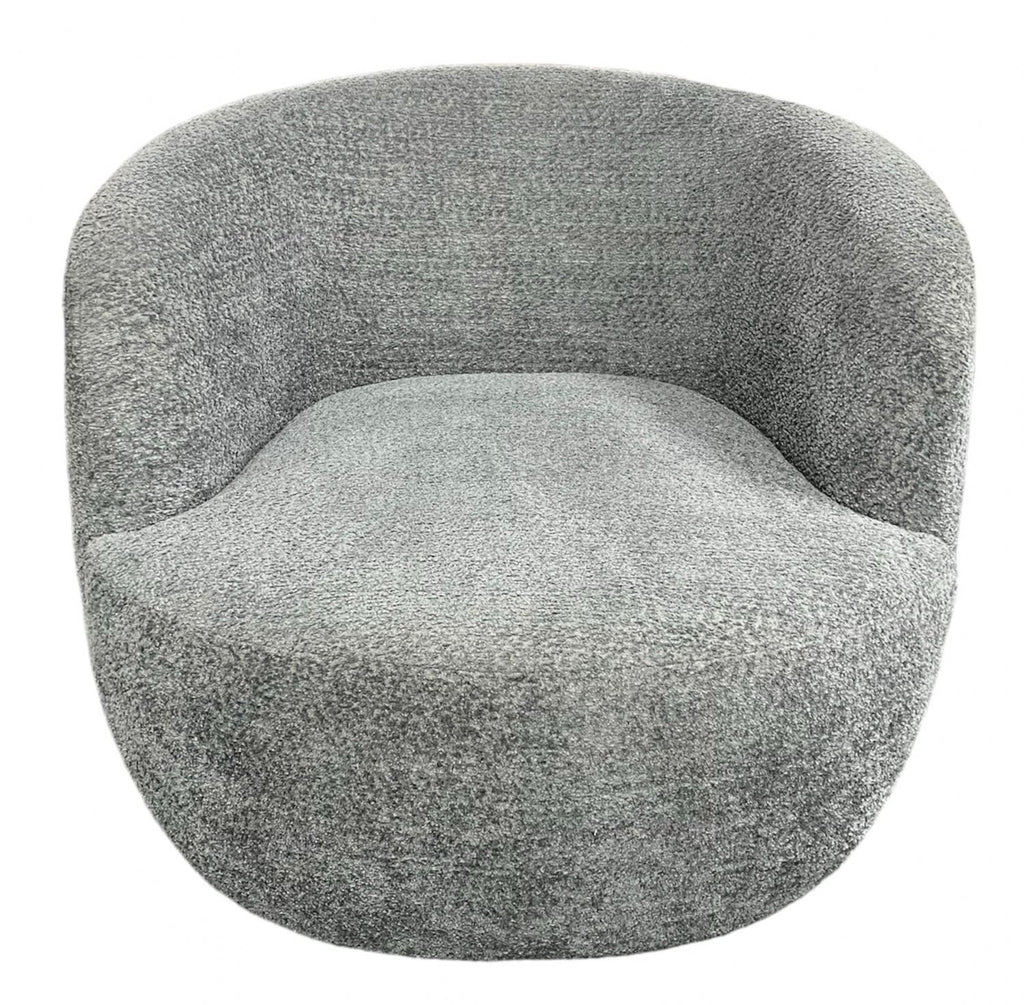 Grey Boucle Swivel Tub Chair with 360 Degree Rotation