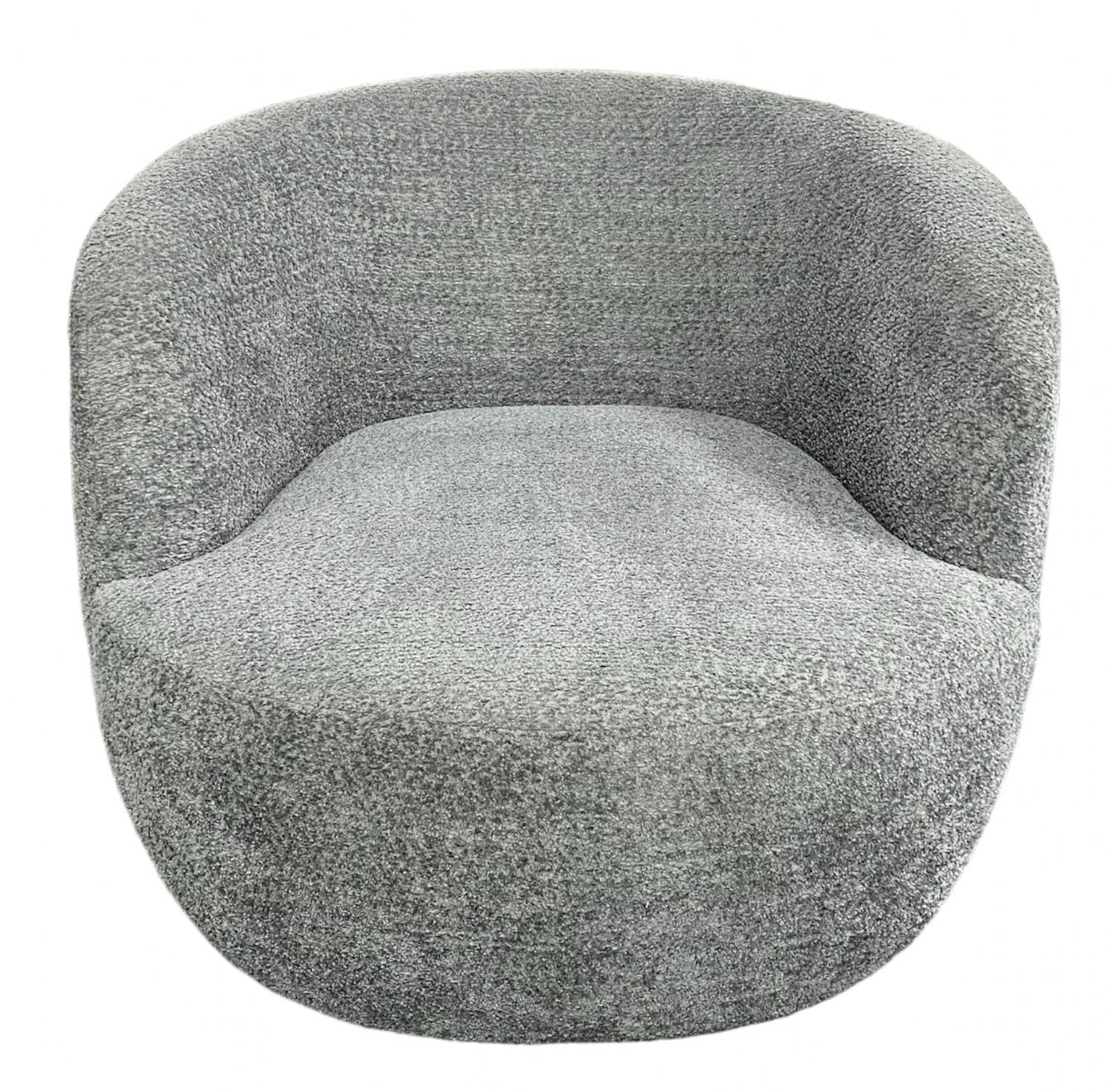 Grey Boucle Swivel Tub Chair with 360 Degree Rotation