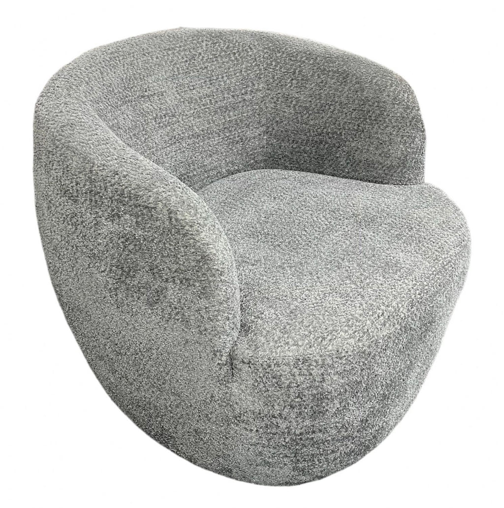 Grey Boucle Swivel Tub Chair with 360 Degree Rotation