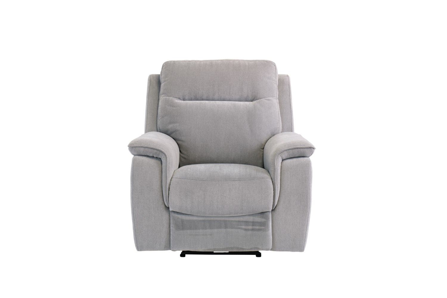 Grey Herringbone Fabric Electric Power Recliner