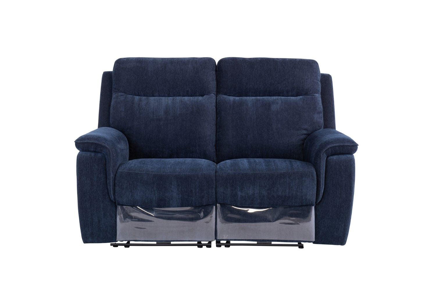 Blue Fabric Electric Power Recliner 2 Seater Sofa