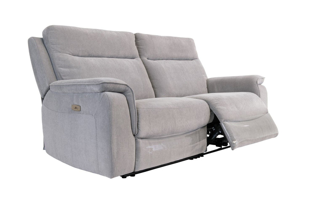 Grey Fabric 3 Seater Electric Recliner Sofa with USB Charger