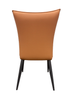 Tan PU Upholstered Dining Chair with Black Legs