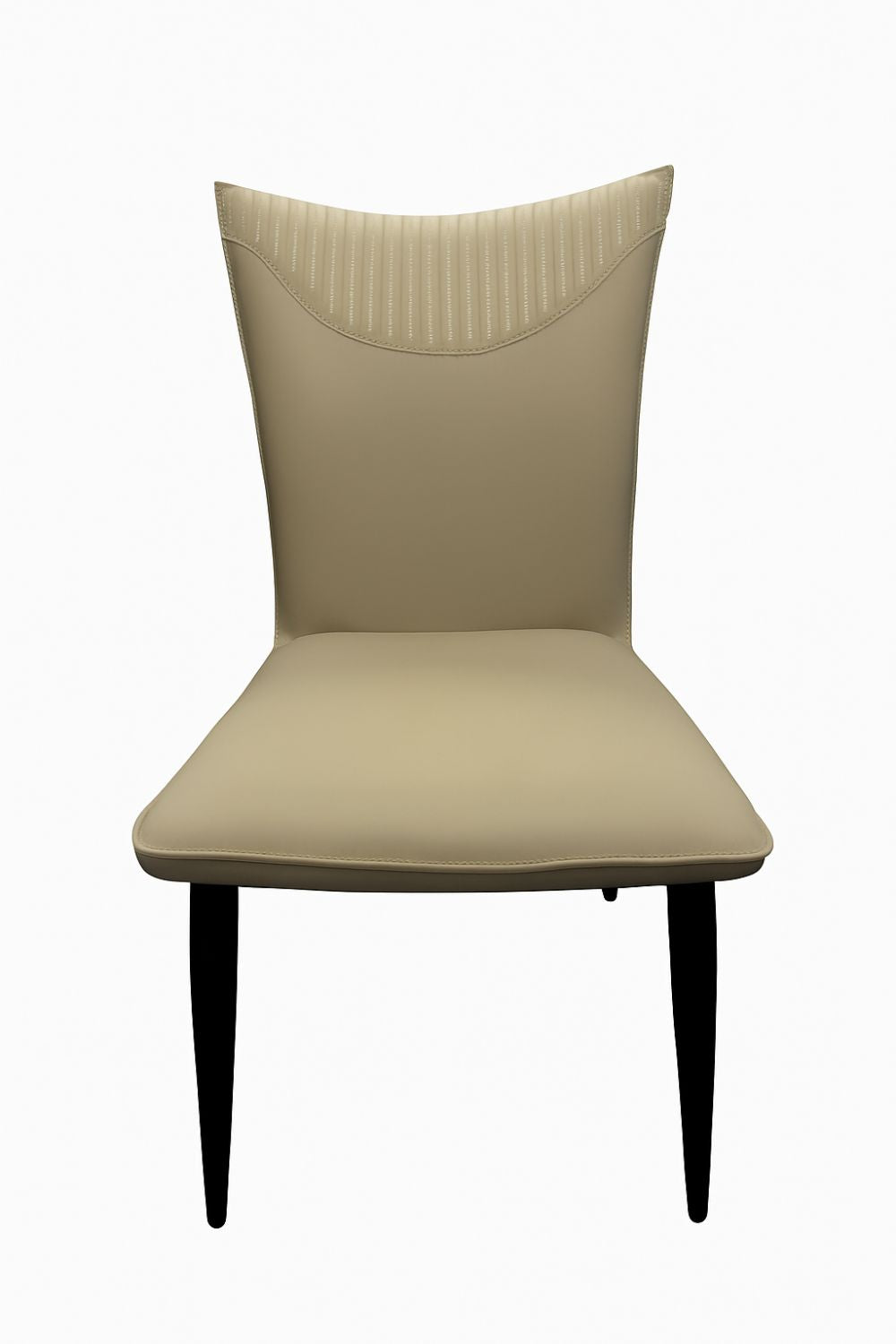 Light Grey PU Upholstered Dining Chair with Black Legs