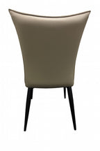 Light Grey PU Upholstered Dining Chair with Black Legs