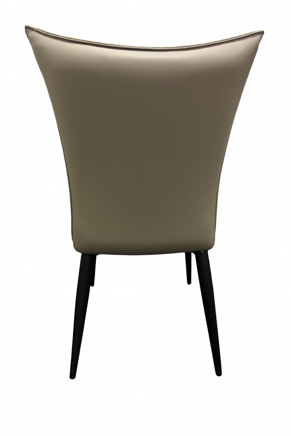 Light Grey PU Upholstered Dining Chair with Black Legs