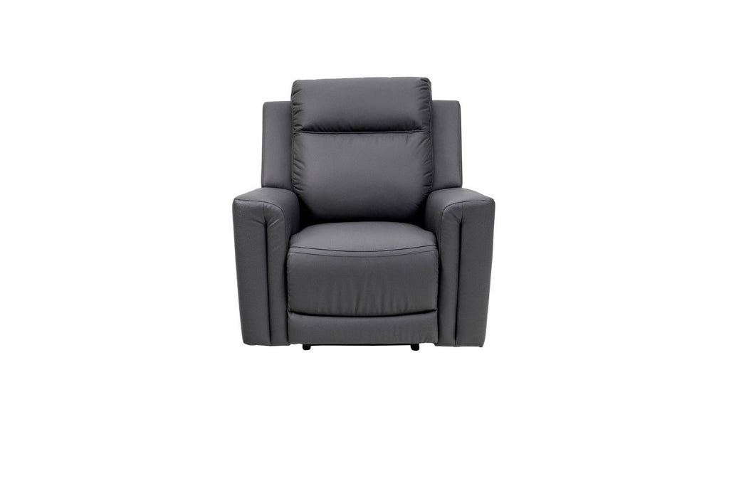 Hobart Leather Electric Recliner Armchair Charcoal