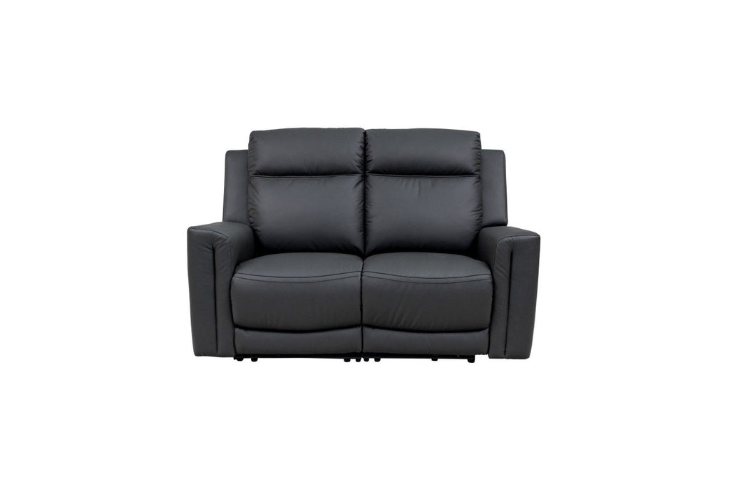 Hobart Leather Electric 2 Seater Recliner Charcoal