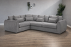Marble Arch Grey Fabric Pillow Back Corner Sofa Left Hand Facing - Home Furniture Interiors