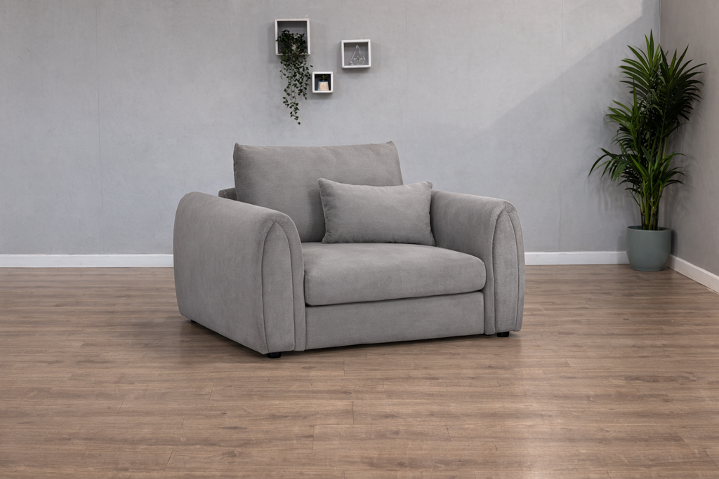 Marble Arch Grey Velvet Fabric Upholstery Armchair - Home Furniture Interiors