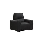 Bellagio Genuine Leather Electric Recliner Sofa Black Armchair - Home Furniture Interiors