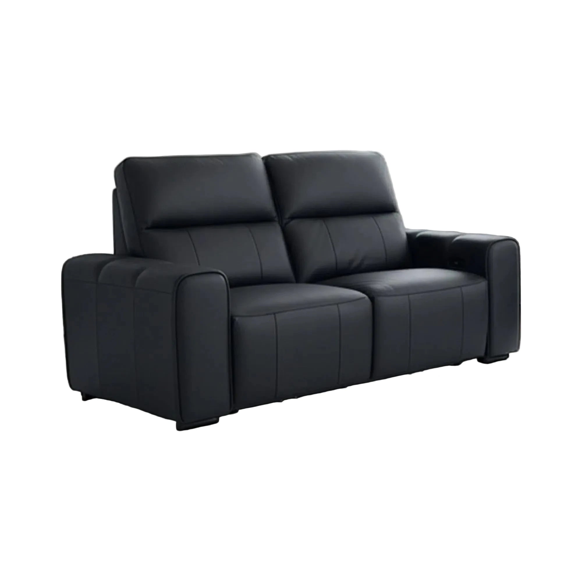 Bellagio Genuine Leather Electric Recliner Sofa Black 3+2 Set - Home Furniture Interiors