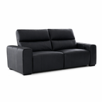 Bellagio Genuine Leather Electric Recliner Sofa Black 3+2 Set - Home Furniture Interiors