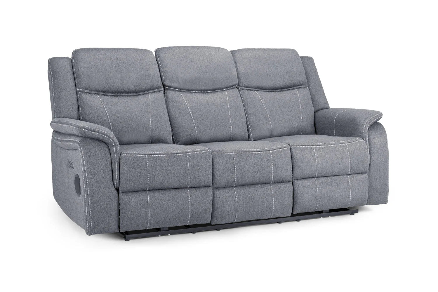 Galaxy Grey Fabric 3 Seater Electric Recliner Sofa - Home Furniture Interiors