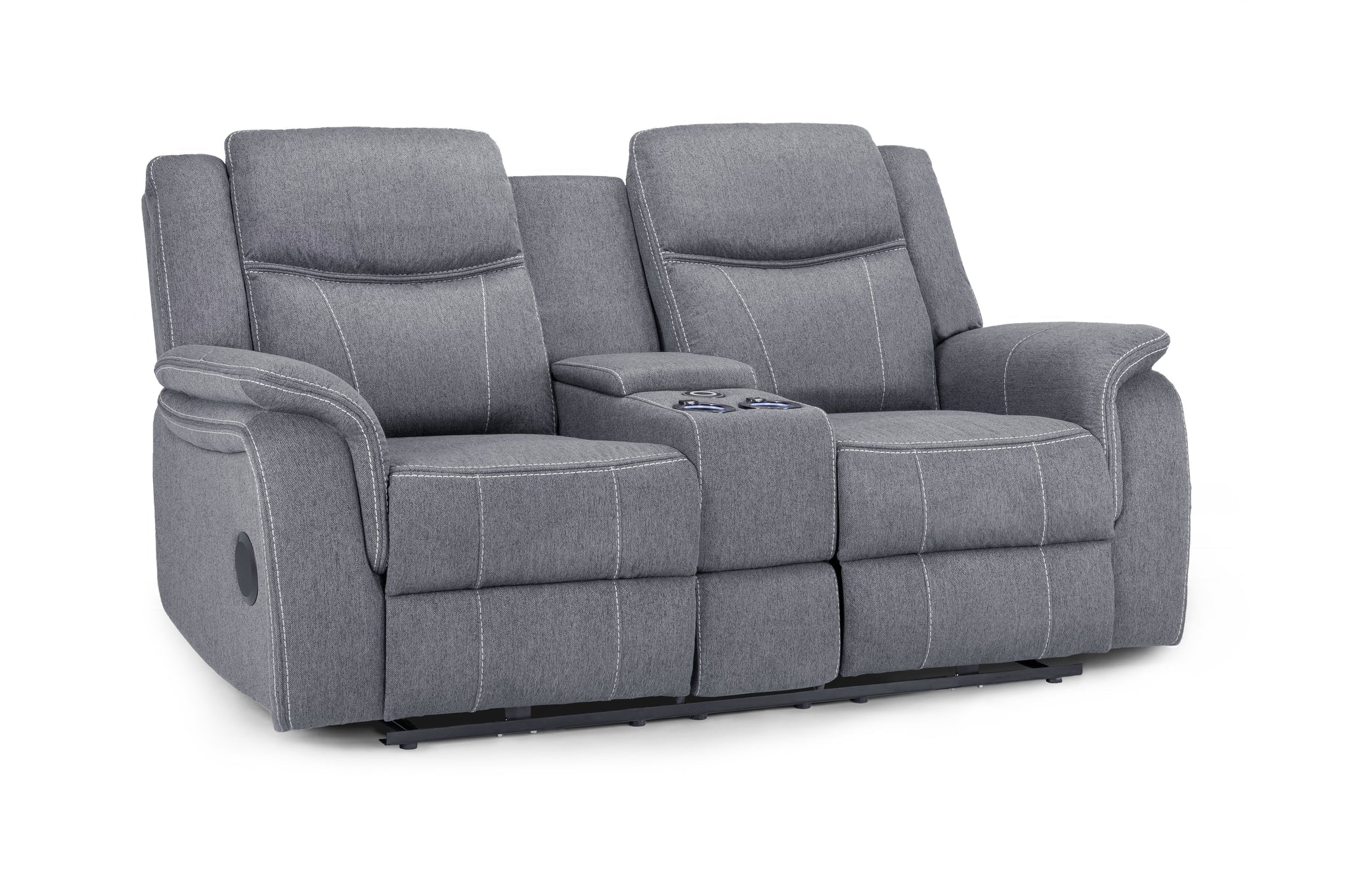Galaxy Grey Fabric 2 Seater Electric Recliner Sofa - Home Furniture Interiors