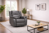 Galaxy Grey Leather Electric Recliner Armchair with Armrest - Home Furniture Interiors