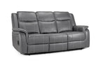 Galaxy Grey Leather 3 Seater Electric Recliner Sofa - Home Furniture Interiors