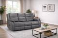 Galaxy Grey Leather 3 Seater Electric Recliner Sofa - Home Furniture Interiors