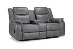 Galaxy Grey Leather 2 Seater Electric Recliner Sofa - Home Furniture Interiors