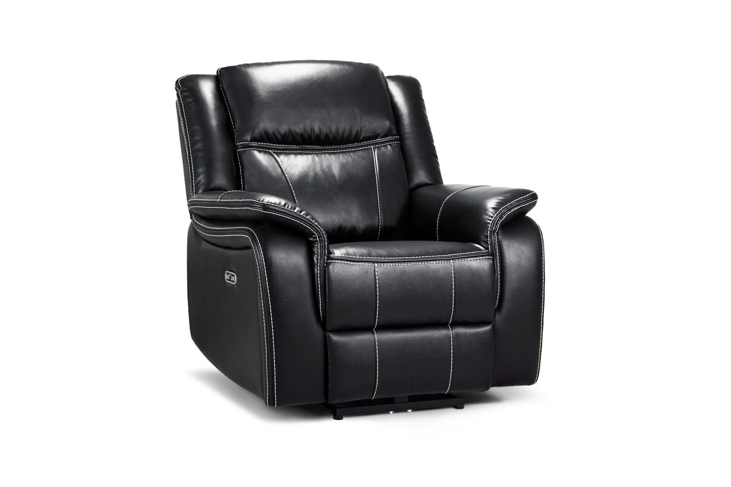 Galaxy Black Leather Electric Recliner Armchair with Armrest - Home Furniture Interiors