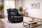Galaxy Black Leather Electric Recliner Armchair with Armrest - Home Furniture Interiors
