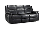 Galaxy Black Leather 3 Seater Electric Recliner Sofa - Home Furniture Interiors