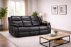Galaxy Black Leather 3 Seater Electric Recliner Sofa - Home Furniture Interiors