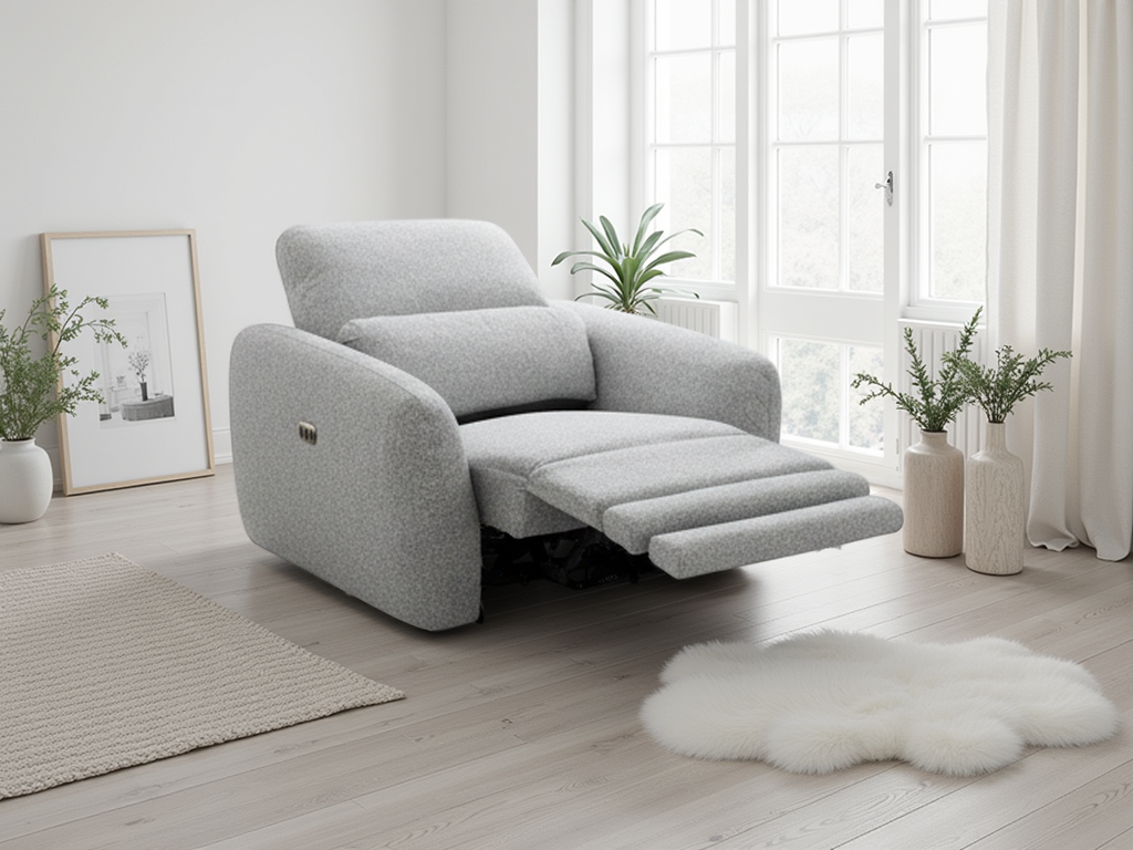 Sorrento Electric Recliner Grey Armchair