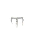 White Marble Effect Lamp Table with Chrome Curved Legs