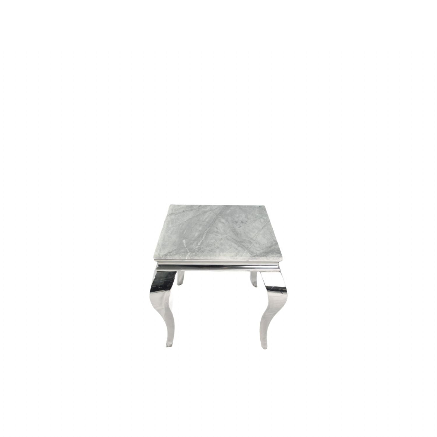 White Marble Effect Lamp Table with Chrome Curved Legs