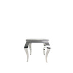 White Marble Effect Lamp Table with Chrome Curved Legs